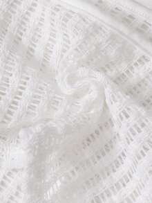 SHEIN ChillGRL Set de 3 piezas para niñas que incluye: Top de tirantes con lazo, Blusa con hombros descubiertos y Pantalones de pierna ancha, adecuado para salidas y viajes a principios del otoño - Blanco - Ver 6