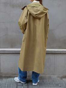 Maija Women Casual Drawstring Hooded Jacket ,Festival - Army Green - View 3