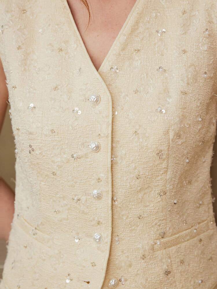 Damen Strukturierte Weste, geeignet für Dates, Frühling/Sommer