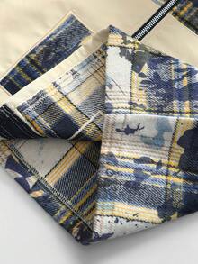 ROMWE MEN Street Life Áo sơ mi dài tay thêu dành cho nam, thích hợp mặc hàng ngày, mùa xuân/hè. - Màu xanh lam - Xem 8