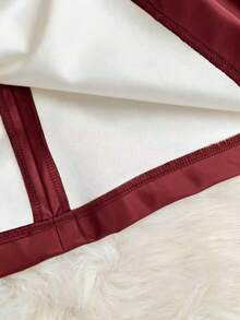 Franclia Chân váy da nữ thời trang, thanh lịch, đa năng, bất đối xứng, trang trí khóa kim loại. - Đỏ - Xem 3