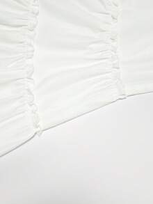 Franclia Versatile Classic Elegant Casual Chic Vacation Style Fashion Charming Urban Business Office Commute Playful Valentine's Day Date Party Beach Dress With Square Neck And Digital Printed Short Sleeves - Blue and White - View 6