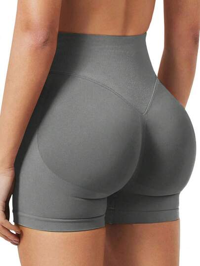 Pantalones cortos deportivos sin costuras que levantan el trasero, adecuados para gimnasio, ciclismo, correr, pantalones ajustados negros, verano