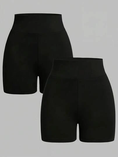 SHEIN Leggings casuales y versátiles de unicolor para uso diario de niñas adolescentes