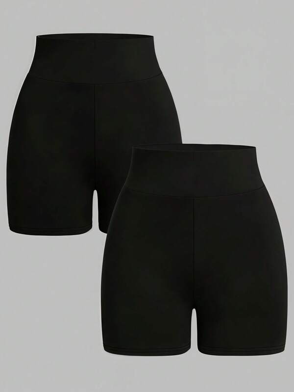 SHEIN Leggings casuales y versátiles de unicolor para uso diario de niñas adolescentes