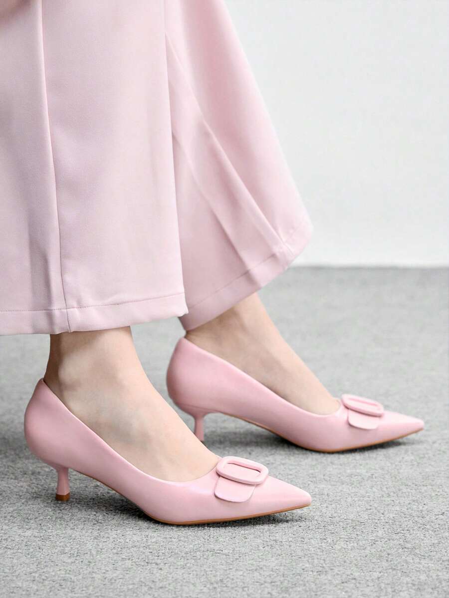 CUCCOO BIZCHIC 简约大方、时尚百搭、休闲通勤女式高跟鞋 - 淡粉色 - 查看 1