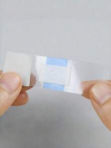 Multi-Use Transparent Elastic Tape 50pcs - Waterproof For First Aid Wound Dressing & Halloween FX Makeup, PE Material - White - View 7