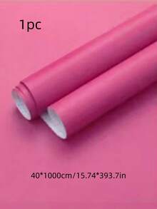 1pc Waterproof Self-Adhesive Wallpaper, Popular Wallpaper, Renovation Stickers, Background Wall Decoration - Hot Pink - View 2