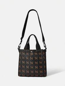 HARRY POTTER X SHEIN 女士时尚一体式单肩包，印花单肩包，配有可调节肩带，女士休闲通勤单肩包 - Orange Ignite - 查看 5