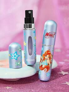 The Winx X SHEIN 5毫升/0.2盎司糖果色可重复灌装香水喷雾瓶，底部灌装，自压泵式，可爱甜美迷你便携化妆品瓶，带可视窗口，方便旅行和飞机携带，金色、粉色和蓝色 - 彩色 - 查看 12