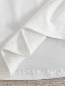 SHEIN 2pcs/Set Teen Girls V-Neck Sleeveless T-Shirts With Built-In Pads, Casual Versatile Daily Wear, White & Gray - Multicolor - View 4