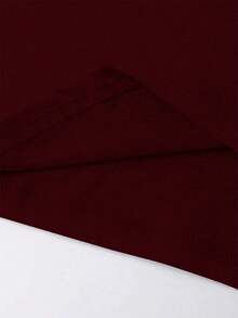 Resyla 女士修身短袖T恤，白色印花图案 - 酒紅色 - 查看 5