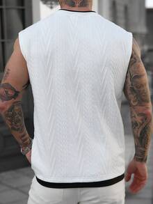 Manfinity Homme 男士舒适圆领畅销二合一背心，适合男士休闲度假、简约办公、简约商务、日常约会、居家休闲、时尚派对、聚餐等场合，自用或送礼皆宜。山本耀司春秋畅销背心。 - 黑與白 - 查看 2