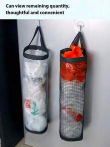 1个布艺壁挂式多口袋收纳架，厨房壁挂式垃圾袋架，适用于厨房、家庭洗衣房和家居收纳 - 彩色 - 查看 5