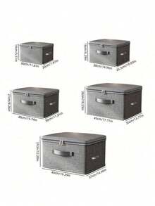 1 pieza 2 piezas 5 piezas Contenedor de almacenamiento apilable extra grande e impermeable WONGIRL, organizador multifuncional y ahorra espacio para armario, dormitorio, cocina, juguetes, libros, ropa - Gris Oscuro - Ver 3