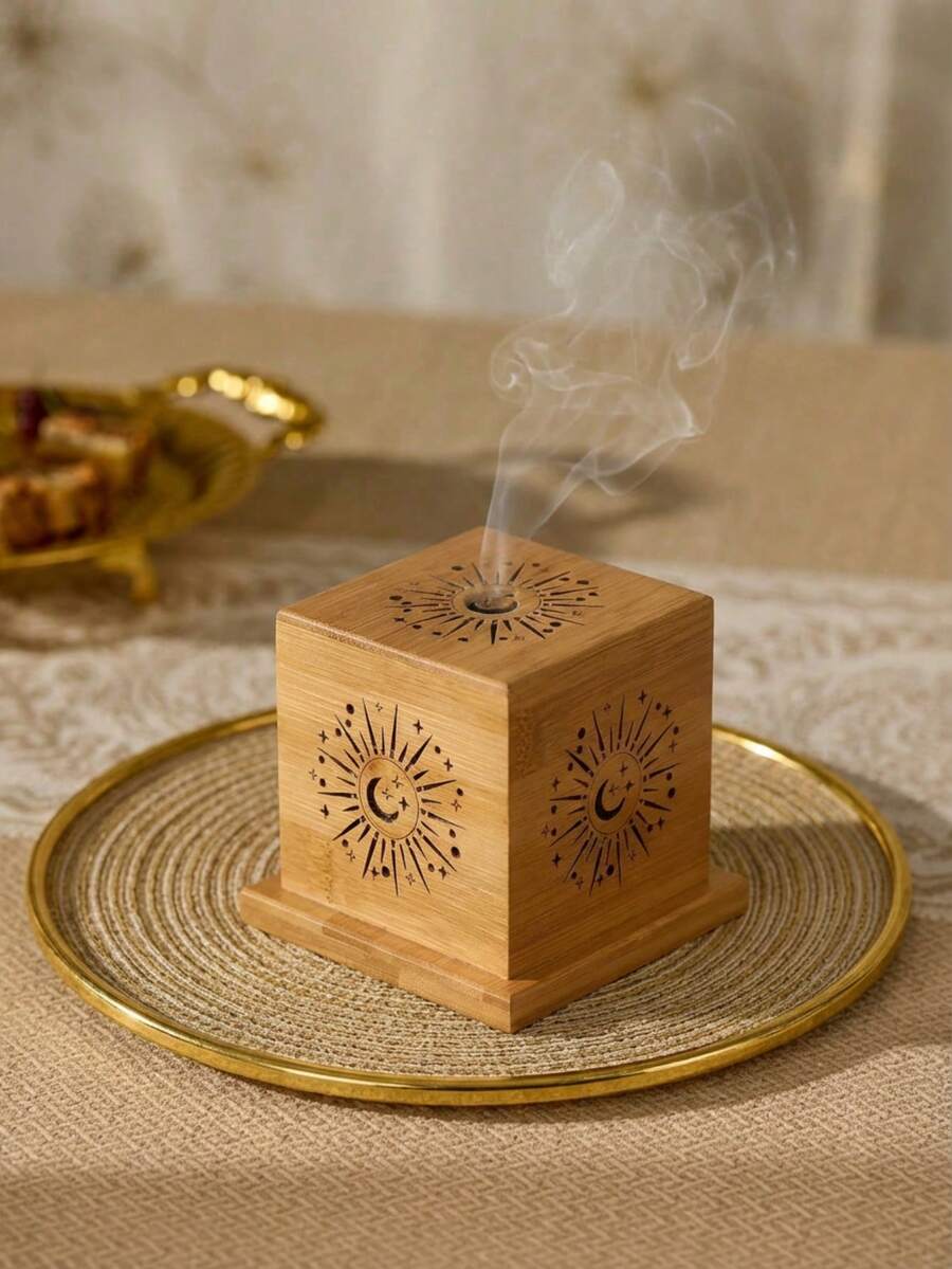 Cirelle Ritual Incense Set - Holy Flame Holder With Sandalwood Storage, For Space Cleansing, Meditation Decor & Meaningful Gift, Incense Burner - Brown - View 1
