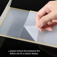 5/6/10/15PCS,Gold Borders Acrylic Sign Holder Picture Frame Display Stand Clear Paper Holder Table Menu Stands For Wedding Office Restaurant - Gold - View 4