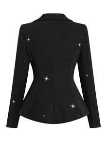 Sweetra 大码时尚修身腰部套装，适合通勤 - 黑色 - 查看 2