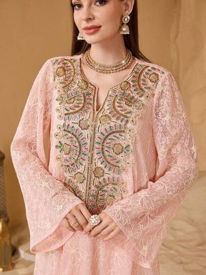 Layrah 优雅精致的装饰女士宽松年轻时尚连衣裙