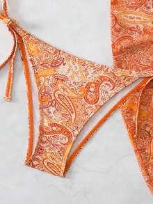 Swim Vcay Women's Retro Paisley Print 3-Piece Bikini Set, New 2026 Spring/Summer Collection, Sunbathing, Beach Party, Vacation, Swimwear - Multicolor - View 5