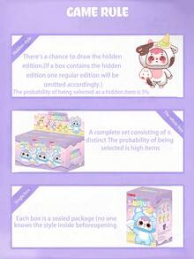 POKOJA LAND Blind Box (Non-Plush Filling), Suitable As Holiday Gift For Friends,6 Regular Editions + 1 Hidden Edition Dessert And Animal Headwear Themed Blind Box, Cute Cherry And Ice Cream Style Collectible Dolls, Mini Dolls With Gingerbread House And Candy Elements, Home Decorations, Display Accessories, Companion Items, Party Gifts, For Friends, Family, Collectors,Spring To Summer - Tide play blind box - View 6