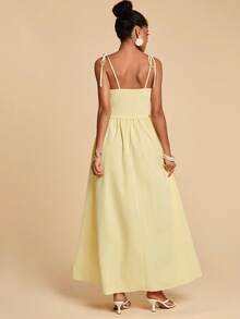 Travachic 女士纯色简约休闲长裙 - 黃色 - 查看 2