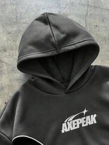 AXEPEAK Plus Size Men's Casual Streetwear Loose Fit Contrast Color Sweatshirt - Multicolor - View 3