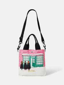 HARRY POTTER X SHEIN Women's Fashionable One-Piece Shoulder Bag, Printed Shoulder Bag With Adjustable Shoulder Strap, Women's Casual Commuting Shoulder Bag - Baby Pink - View 6