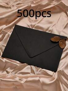 100PCS Black Envelopes DIY Handmade Gift Wrapping Bags Wedding Invitation Card Envelopes Cash Money Envelopes Stationery Back To School Supplies - Black - View 8