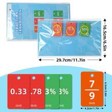 Nuevas tarjetas educativas, 69 tarjetas para conversión de decimal, fracción y porcentaje, pensamiento con tarjetas y entrenamiento cognitivo de educación temprana, juegos educativos interactivos. - Multicolor - Ver 2