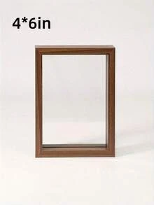 1个木质双面透明相框，适用于桌面摆放。有浅色和深色木纹可选。加厚高清亚克力透明面板。适合存放照片和植物标本。新款桌面装饰相框。 - 深木色 - 查看 6