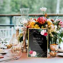 5/6/10/15PCS,Gold Borders Acrylic Sign Holder Picture Frame Display Stand Clear Paper Holder Table Menu Stands For Wedding Office Restaurant - Gold - View 5