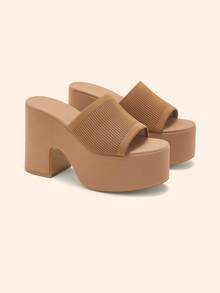 CUCCOO BASICS Giày sandal hở mũi đế dày cho nữ, thoáng khí, chống thấm nước, cao gót đế xuồng, màu đen, thích hợp cho các bữa tiệc mùa xuân/hè, lễ tình nhân và các dịp xuân khác. - Màu nâu  Mocha - Xem 2