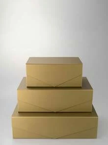 1 buah Kotak Hadiah Emas, Kemasan Karton Kokoh dengan Tutup, Cocok untuk Souvenir Pernikahan, Natal, Ulang Tahun, dan Acara Lainnya - Emas - View 4