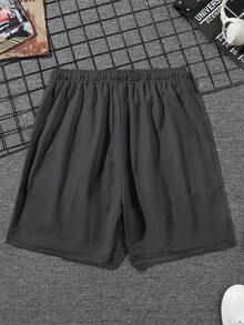 Manfinity Homme 宽松男士撞色字母拼接细节抽绳腰短裤 - 彩色 - 查看 2