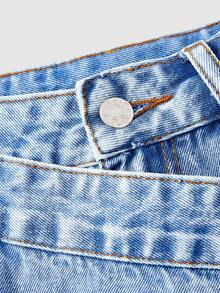 Sweetra Women's Casual Asymmetric Hem Denim Skort - Blue - View 3