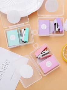 1PC/3Pcs Super Small Cute Stapler With Staple, School Supplies,Small Gifts For Friends And Classmates, ,Back To School, Christmas - Multicolor - View 1