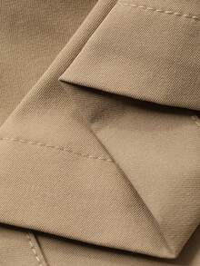 DAZY 少女纯色长袖双排扣休闲风衣