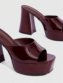 CUCCOO SZL ANKLE STRAP OPEN TOE HIGH HEEL SANDALS VACATION SHOES, FOR SUMMER Valentine Gift Summer Shoes Spring Shoes Spring Break Easter Prom Heels Valentine's Day Prom Heels Summer Shoes - Burgundy - View 8