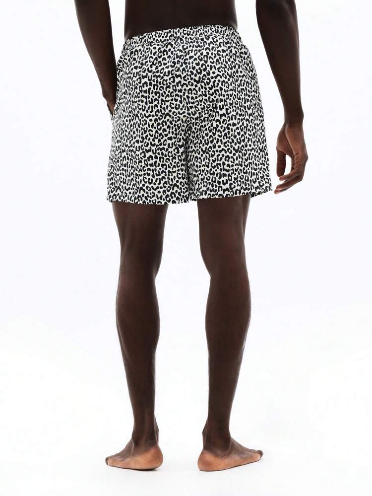 Short de bain imprimé léopard