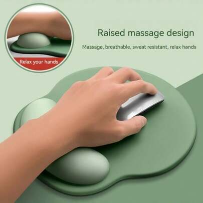 1 pieza Alfombrilla de ratón ergonómica y con estilo con reposamuñecas de espuma de memoria - Apoyo para alivio del dolor, Reposamuñecas para computadora, Alfombrilla de ratón de gel de silicona antideslizante, Adecuada para todo tipo de ratones | Reposamuñecas dedicado para alfombrillas de ratón y juegos de teclado