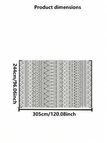 Outdoor Carpet Floor Mat, Flat Weave Texture With Folding Lines, Outdoor Terrace Carpet, Bohemian Style Outdoor Area Carpet, Suitable For Terraces, Decks, Front Porch, Backyard, Balconies, Gray And White - Grey - View 9