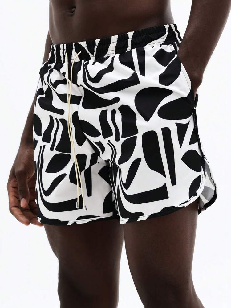Calções de banho com estampa abstrata