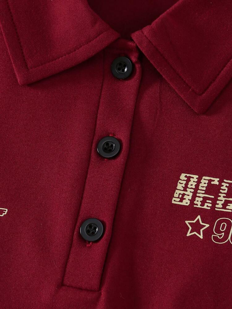 Tween Girls' Minimalist Print Short Sleeve T-Shirt - Burgundy - View 7