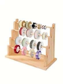 1 pezzo Organizer verticale da tavolo in legno per fili, porta rocchetti per cucito, confezione regalo, nastri e filati, forniture per hobby, accessori per capelli, con rastrelliera per rocchetti, organizer per nastri, organizer per nastri di carta, espositore per forniture da cucito, portaoggetti multifunzione per gioielli, organizer per accessori per capelli, adatto per stanza hobbistica fai-da-te, panificio, fiorista e uso domestico quotidiano - Multicolore - Visualizzare 10