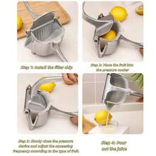 1件/S M L 铝制手动榨汁机 无需用电的厨房榨汁机 - 銀色 - 查看 2