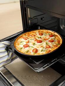 1pc/3pcs 10/11/12-Inch Black Carbon Steel Pizza Pan, Pizza Baking Tray, Non-Stick Pizza Mold, Suitable For Pizza, Cake, Bread, Roast, Round Baking Tray, Oven Tray, Pizza Plate, Pizza Mold, Baking Set - Multicolor a - View 5