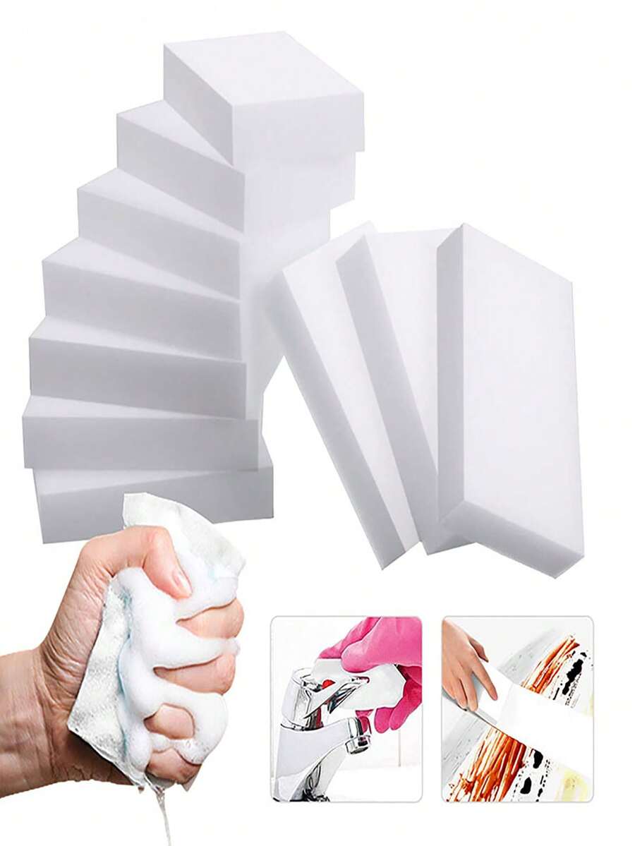 10/20/30PCS, Dishwashing Sponge, High Compression Nano Sponge, Magic Wiping, Kitchen Cleaning, Dish Cleaning, Magical Cleaning, Car Interior Cleanin - White - View 1