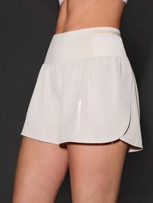 OutZeal Quần short chạy bộ nữ, quần short thể thao tập gym, tập luyện mùa hè, có chức năng kiểm soát vòng bụng, thiết kế 2 trong 1 tích hợp quần short bên trong, quần thể thao nữ năng động. - Màu be - Xem 10