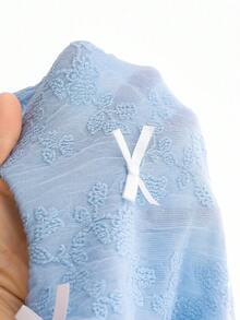 Girls (Small) Knitted Jacquard Ruffle Bow Patchwork White Mesh Princess Dress, Sweet & Cute, Elegant Girls Clothing - Blue - View 8